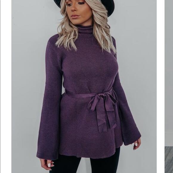Hope’s Purple Turtleneck Tunic Top Medium - Picture 2 of 4